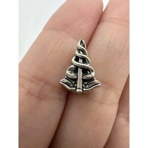 Pagoda 925 Sterling Silver Caduceus Charm